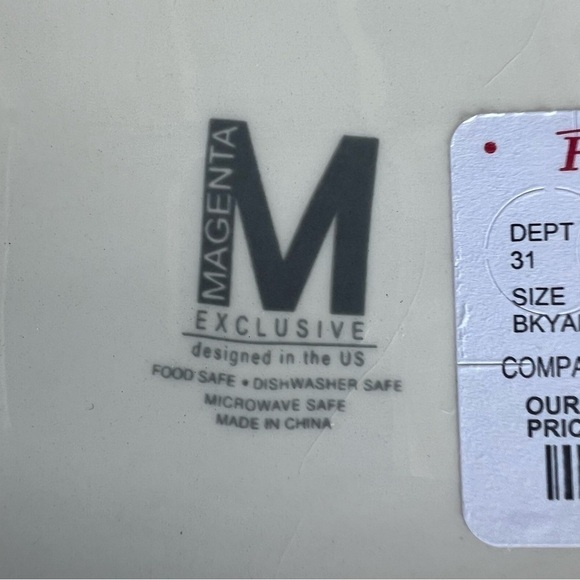 Rae Dunn Magenta Exclusive Farmline Oval Plate Cluck Hen 2014 M Stamp CRAZING - Picture 6 of 7